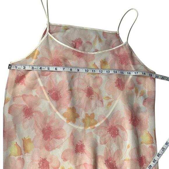 Valerie Stevens Floral Slip Dress & Robe Set XL Sheer Pink Lounge Nightgown Set - Picture 10 of 16